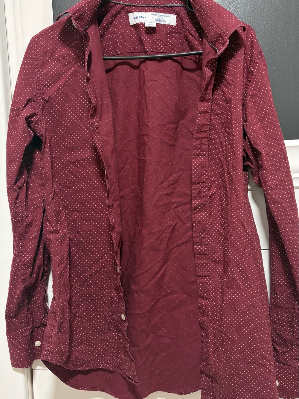 Old Navy Men's Burgundy Microdot Button-Down Shirt